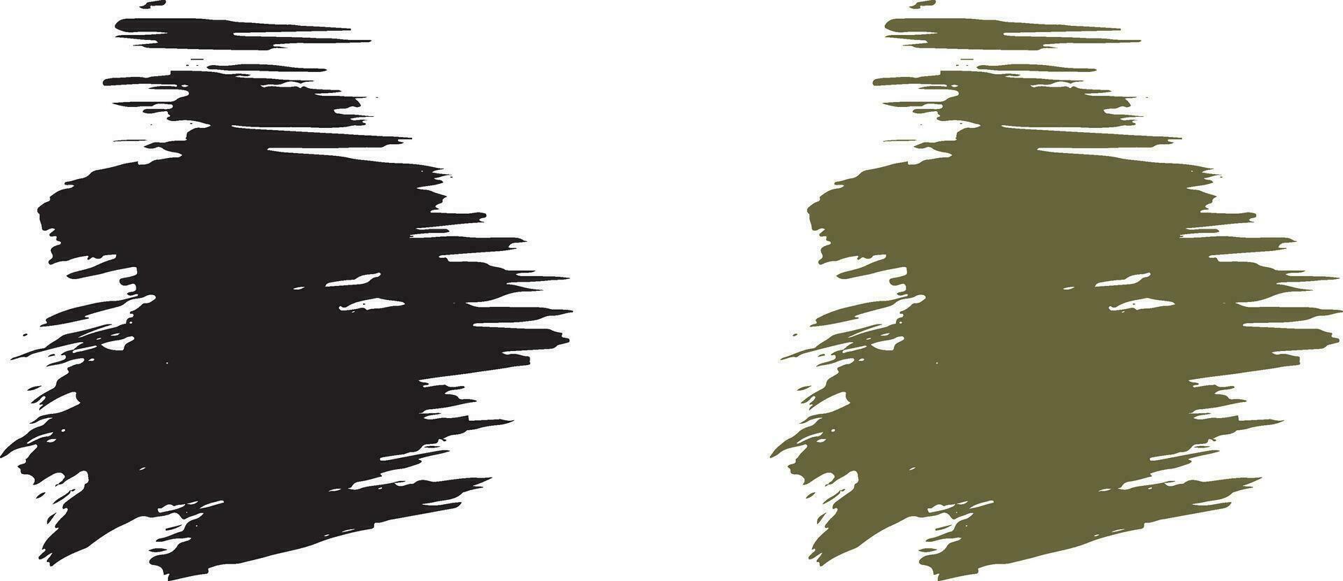 Grunge paint brush stroke illustration set vector