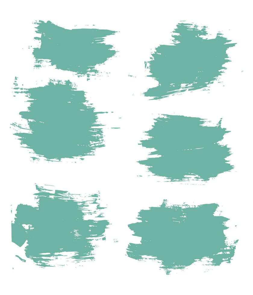 Set of different grunge brush stroke background vector