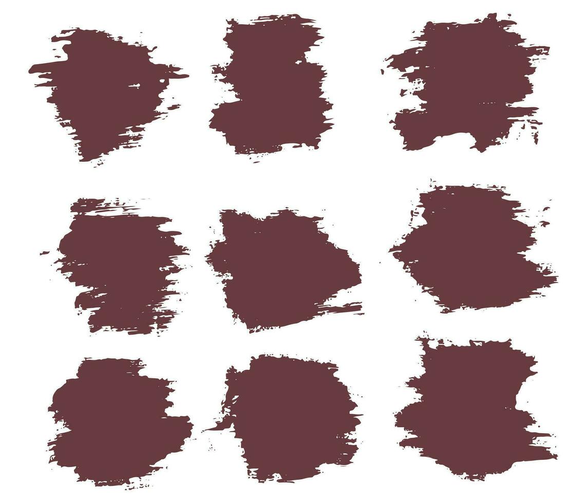 Vector illustration set of brush stroke watercolor background