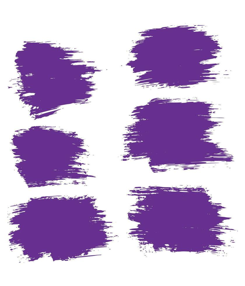 Collection of grunge ink brush vector stain