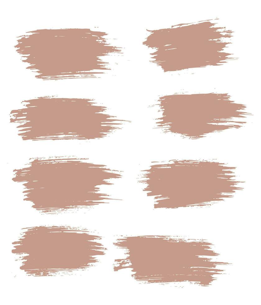 Set of pink paint brush stroke vector
