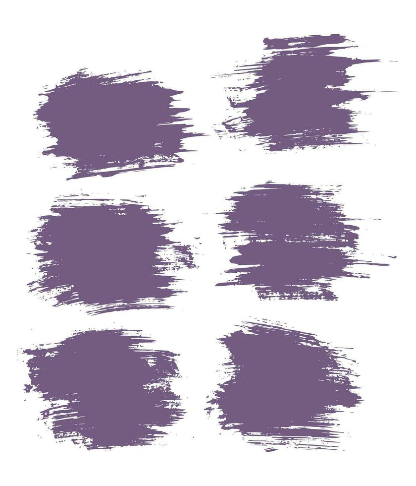 Purple color brush stroke design collection vector