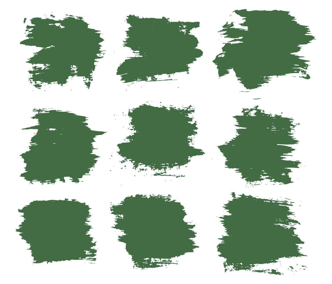 Hand drawn green color paint brush stroke texture vector