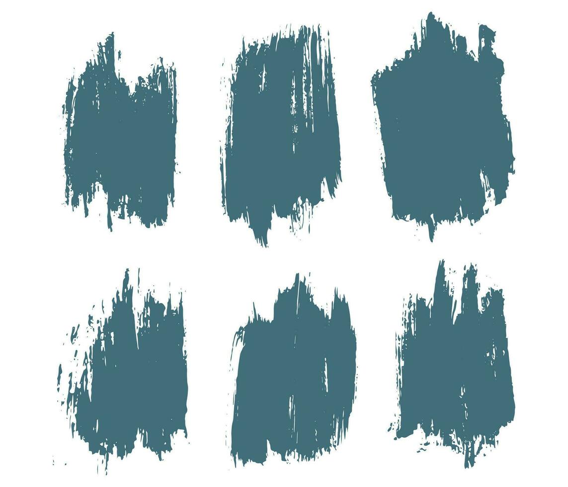 Ink paint brush stroke illustration set vector