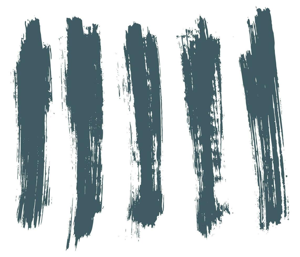 Paint splatter grungy brush stroke vector set