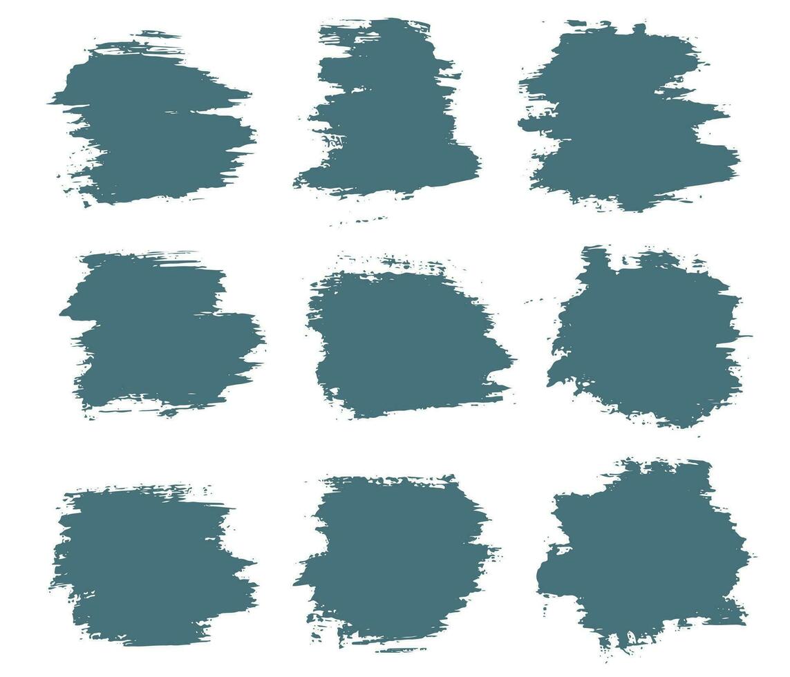 Ink paint brush stroke collection vector