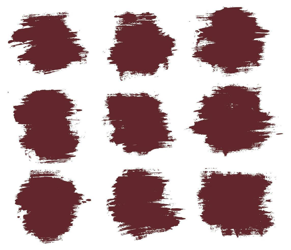 Hand draw brush stroke design set vector