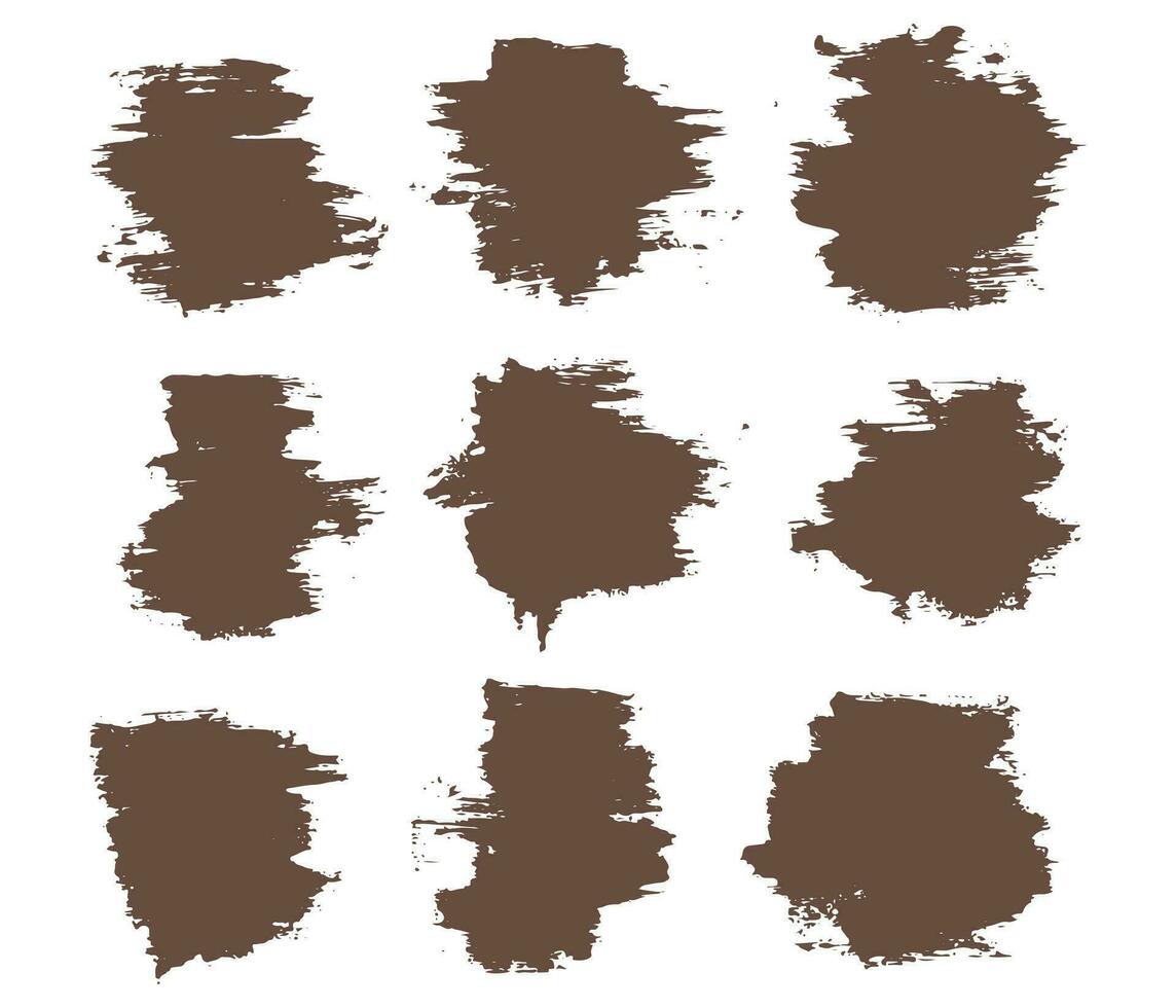 Splash texture brush stroke background set vector