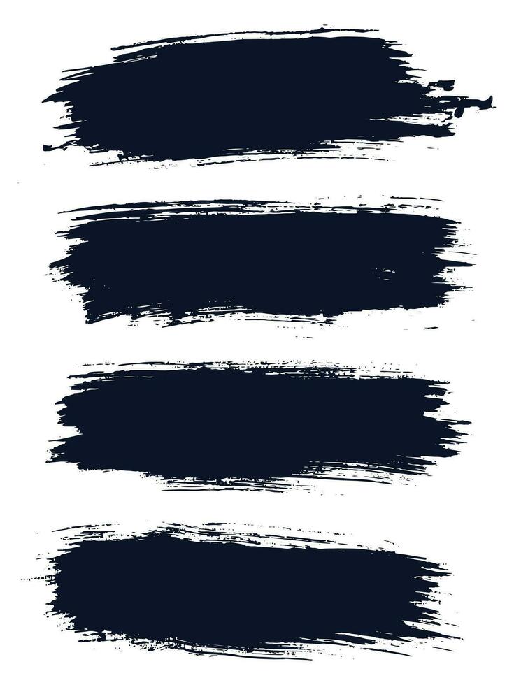 Hand painted black brushes vector