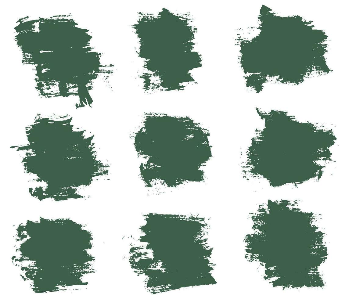 Set of smears brush stroke isolated splatter background vector