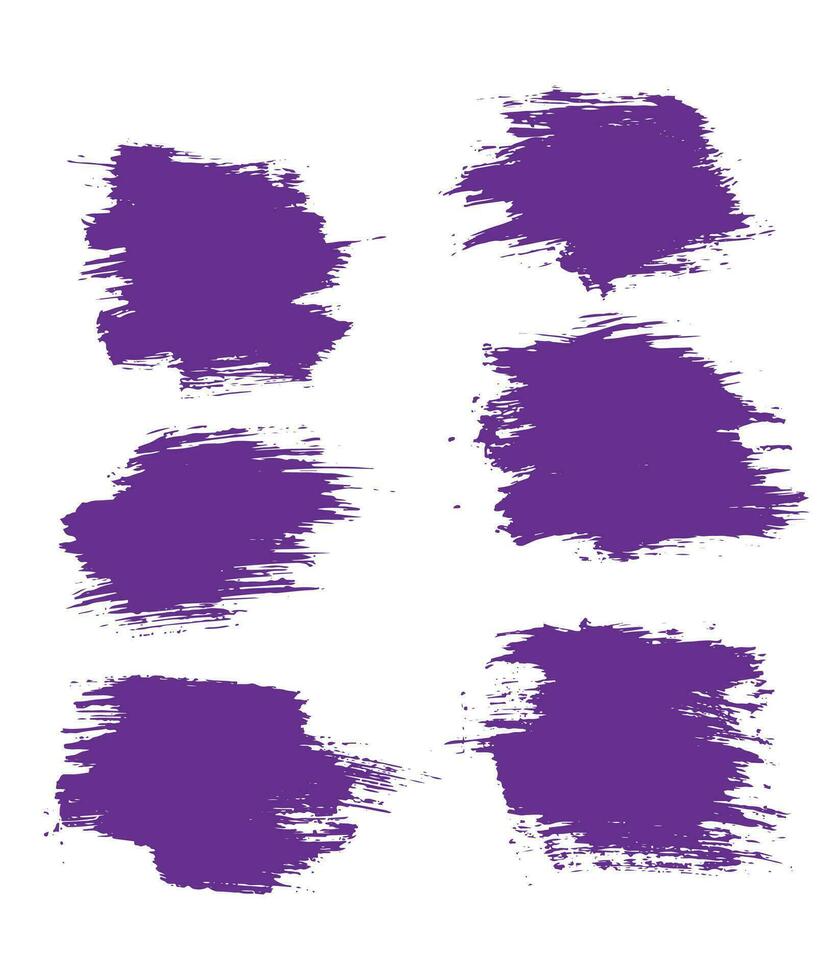 Set of grunge paint ink dirty brush stroke background vector