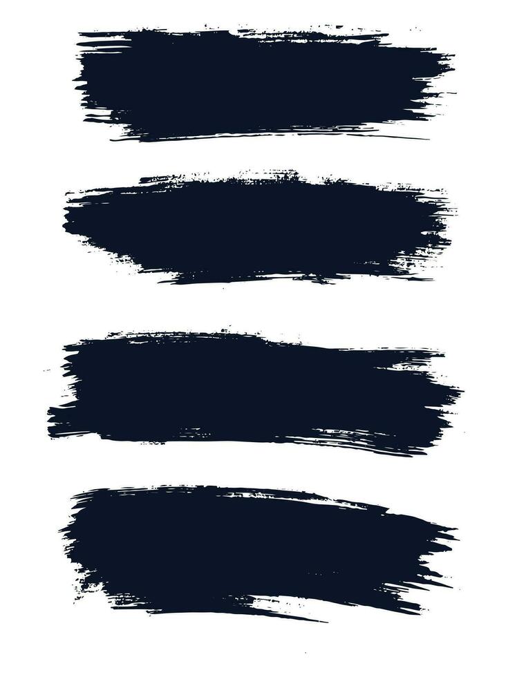 Black grunge brush stroke paint ink vector illustration