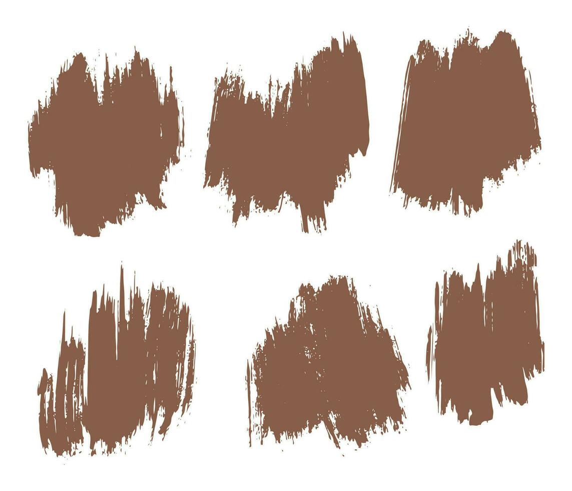 Paint ink grunge set of vector brush stroke line