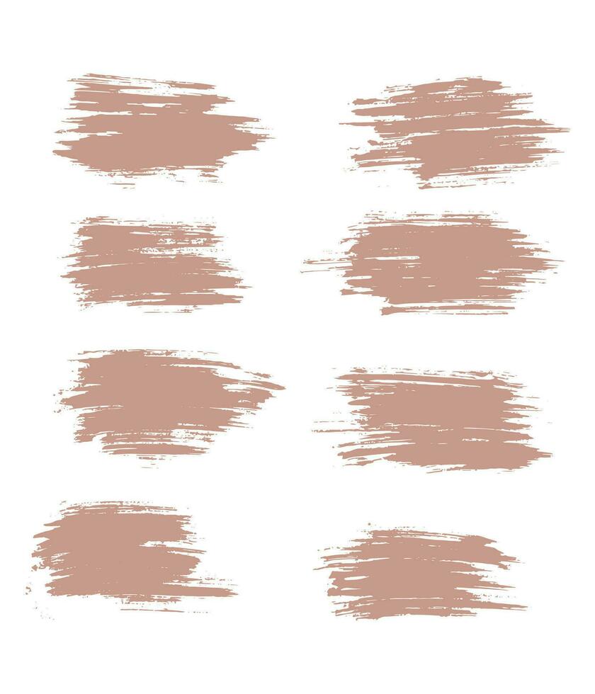 Grunge vector pink color brush stroke set