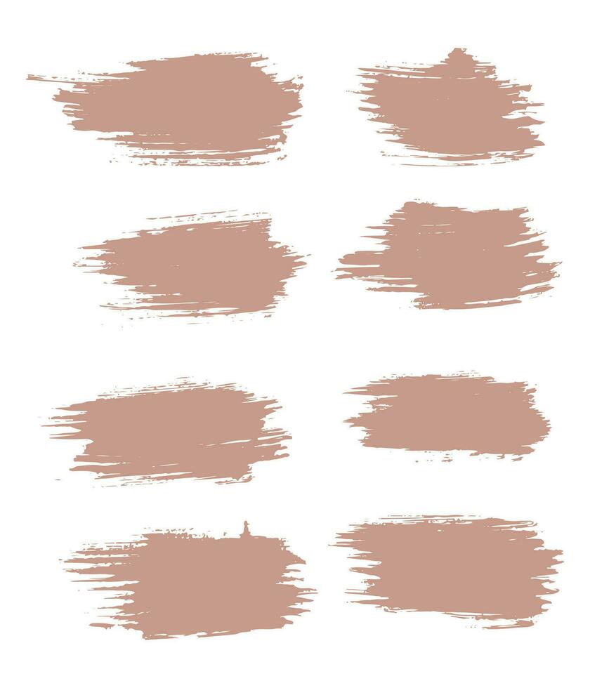 Hand painted pink vector brush stroke set