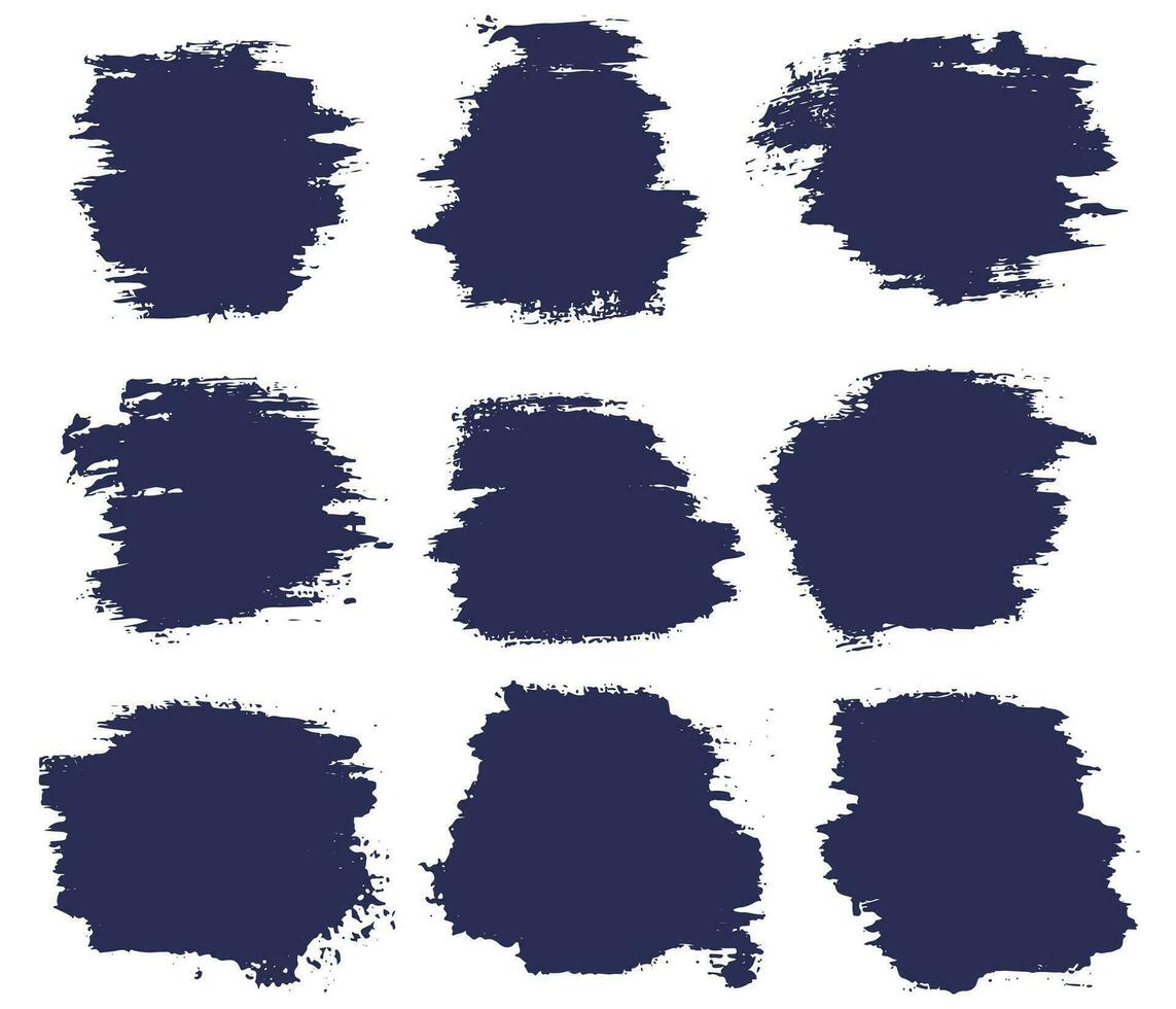 Grunge brush stroke bundle vector