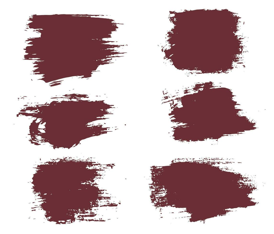 Grungy brush stroke set vector