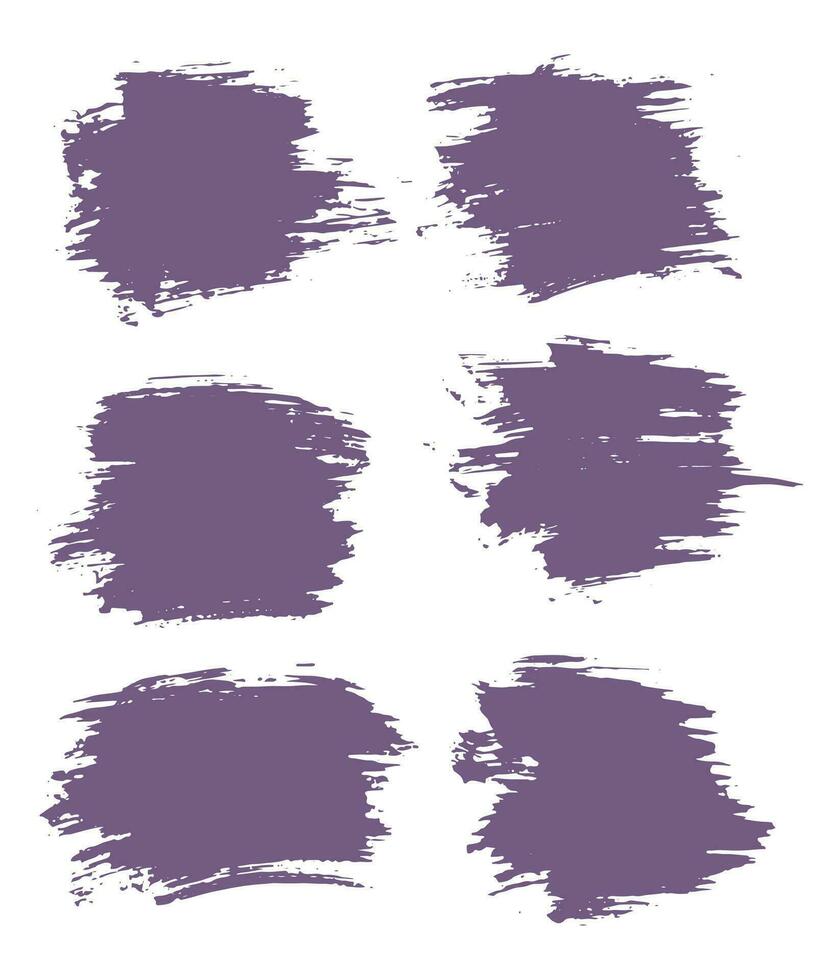 Abstract purple color grunge paint stripe banner set vector