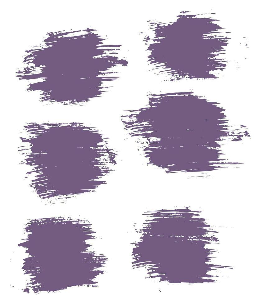 Set of vector purple color illustration brush line