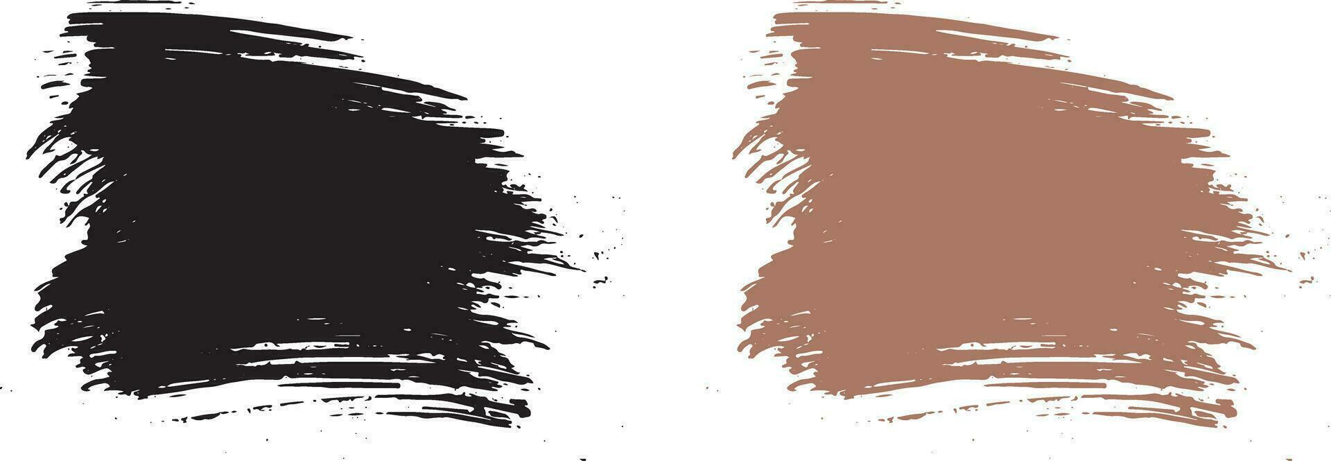 Set of grunge paint ink brush stroke vector