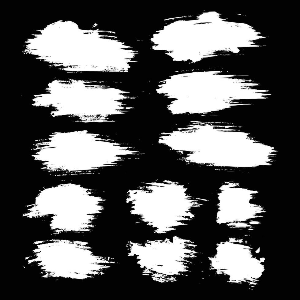 Grunge white brush stroke illustration vector