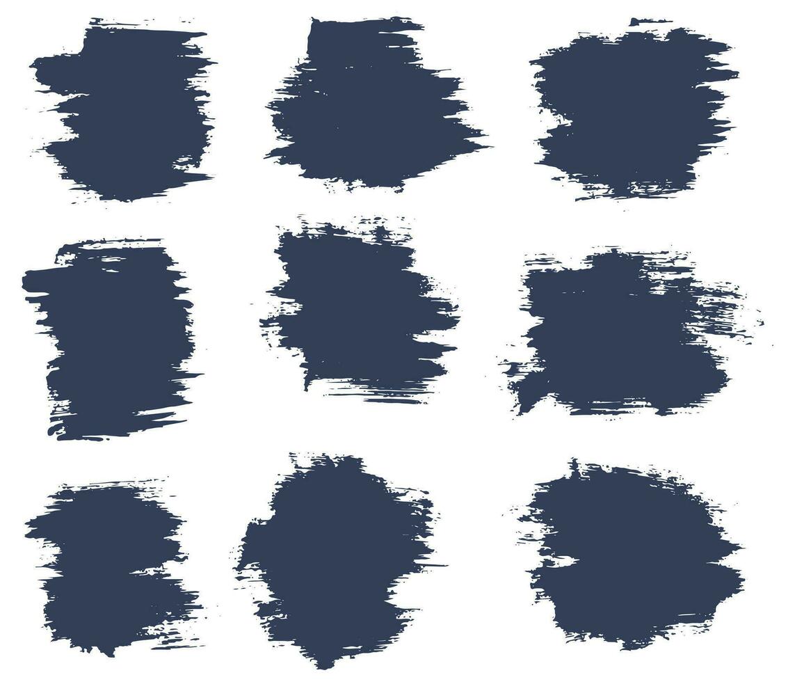 Abstract grunge brush stroke collection vector