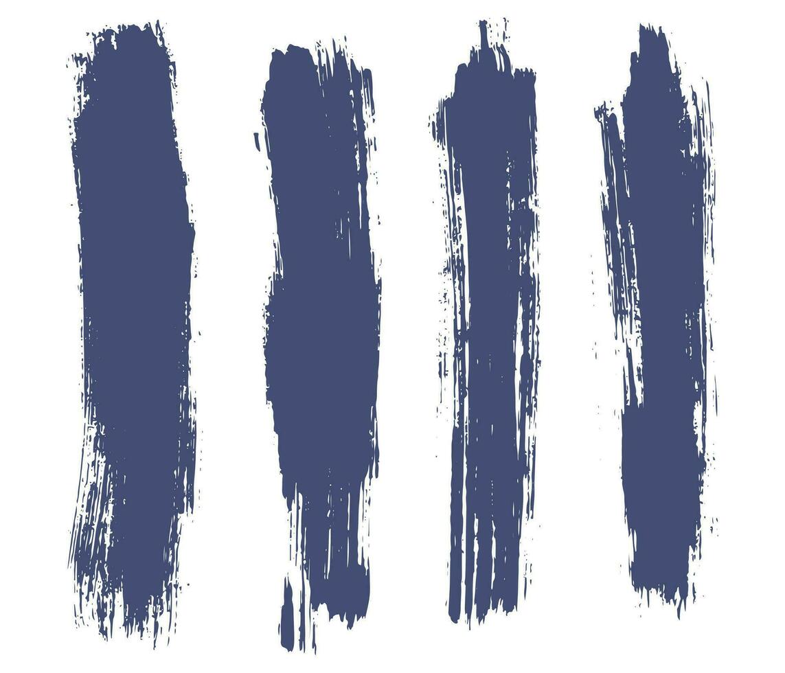 Vector set of art ink brush stroke paint background