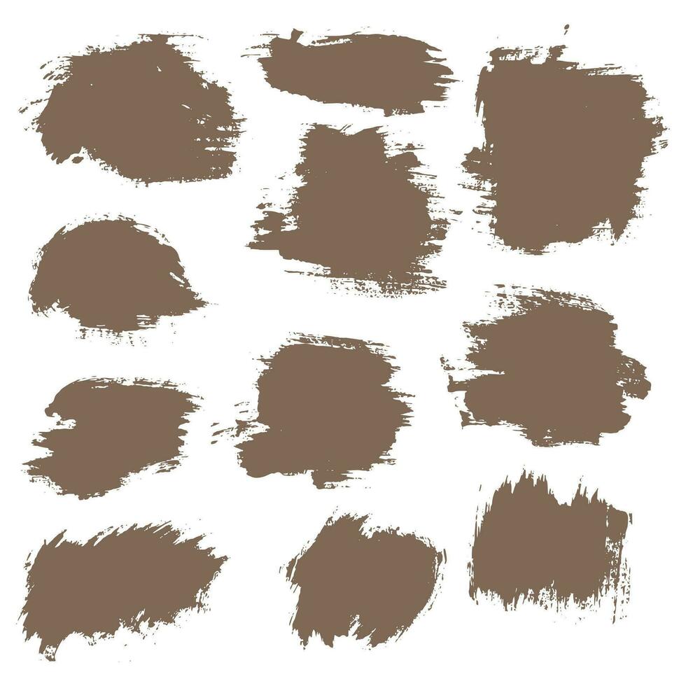 Set of texture brush stroke background vector