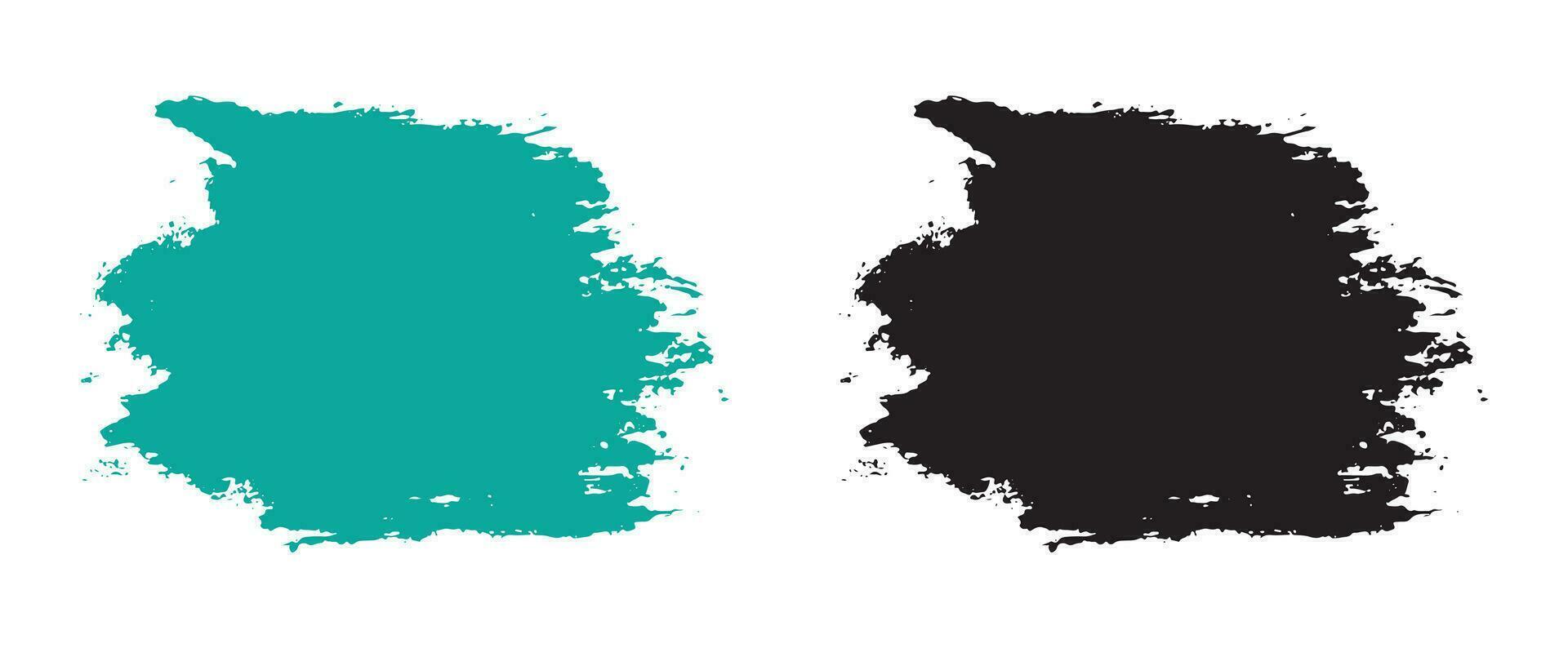 Distress grunge brush stroke set vector