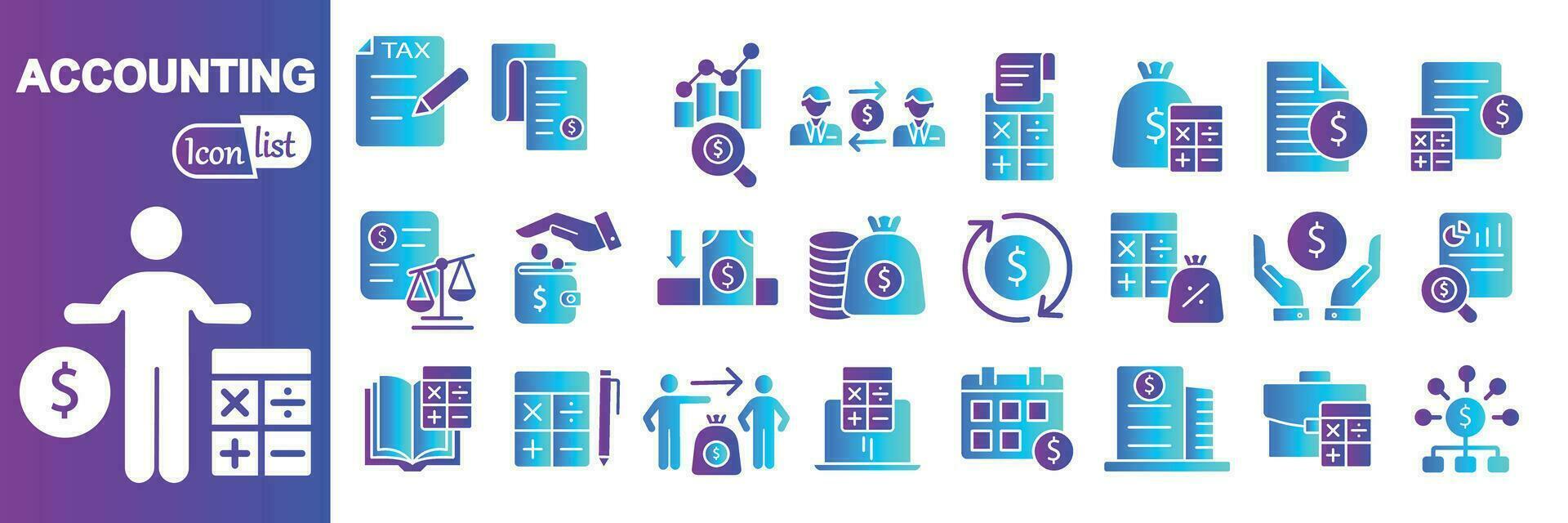 Collection of accounting related  icons. vector