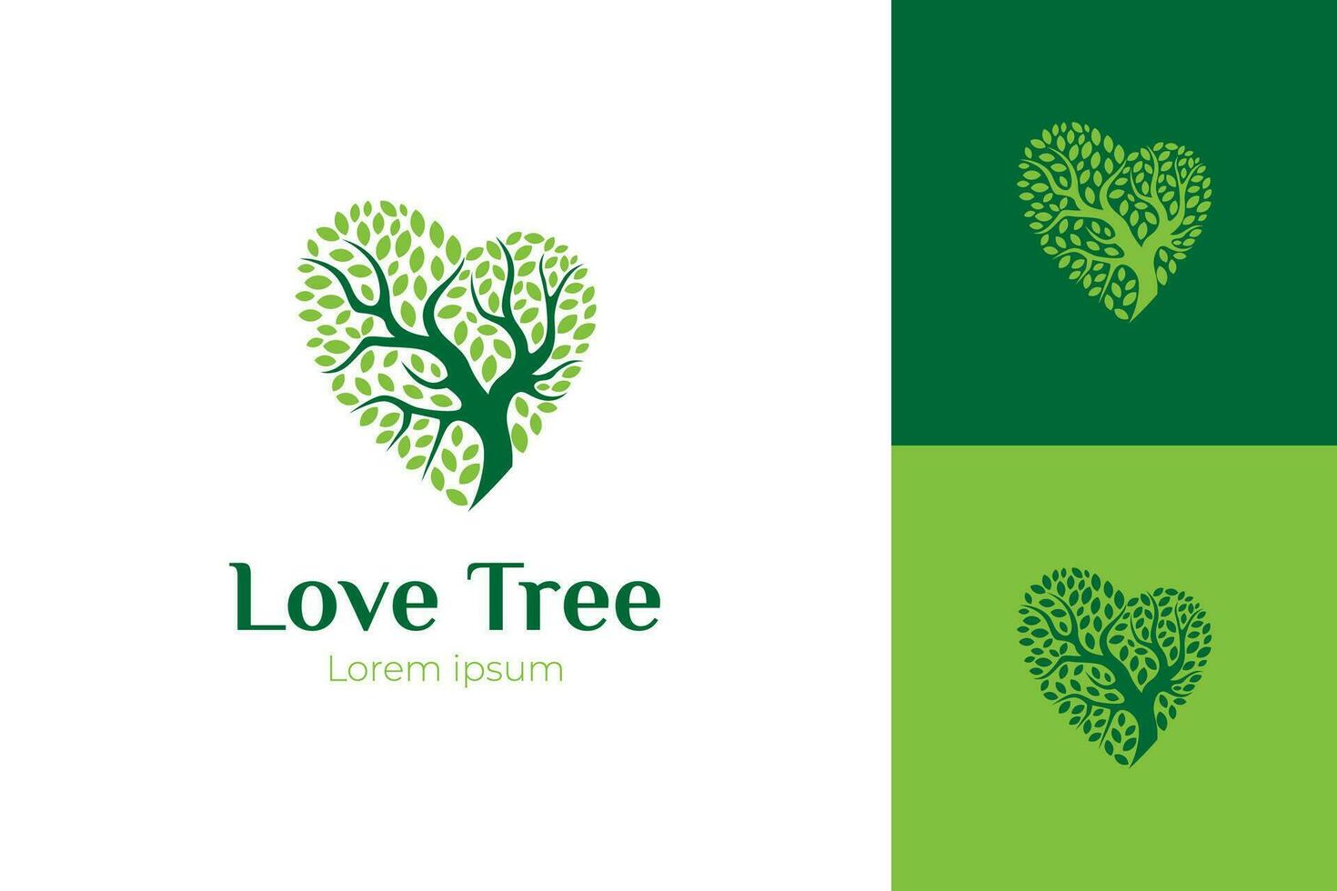Love Tree Logo icon design.  natural growth tree of life logo design illustration vector
