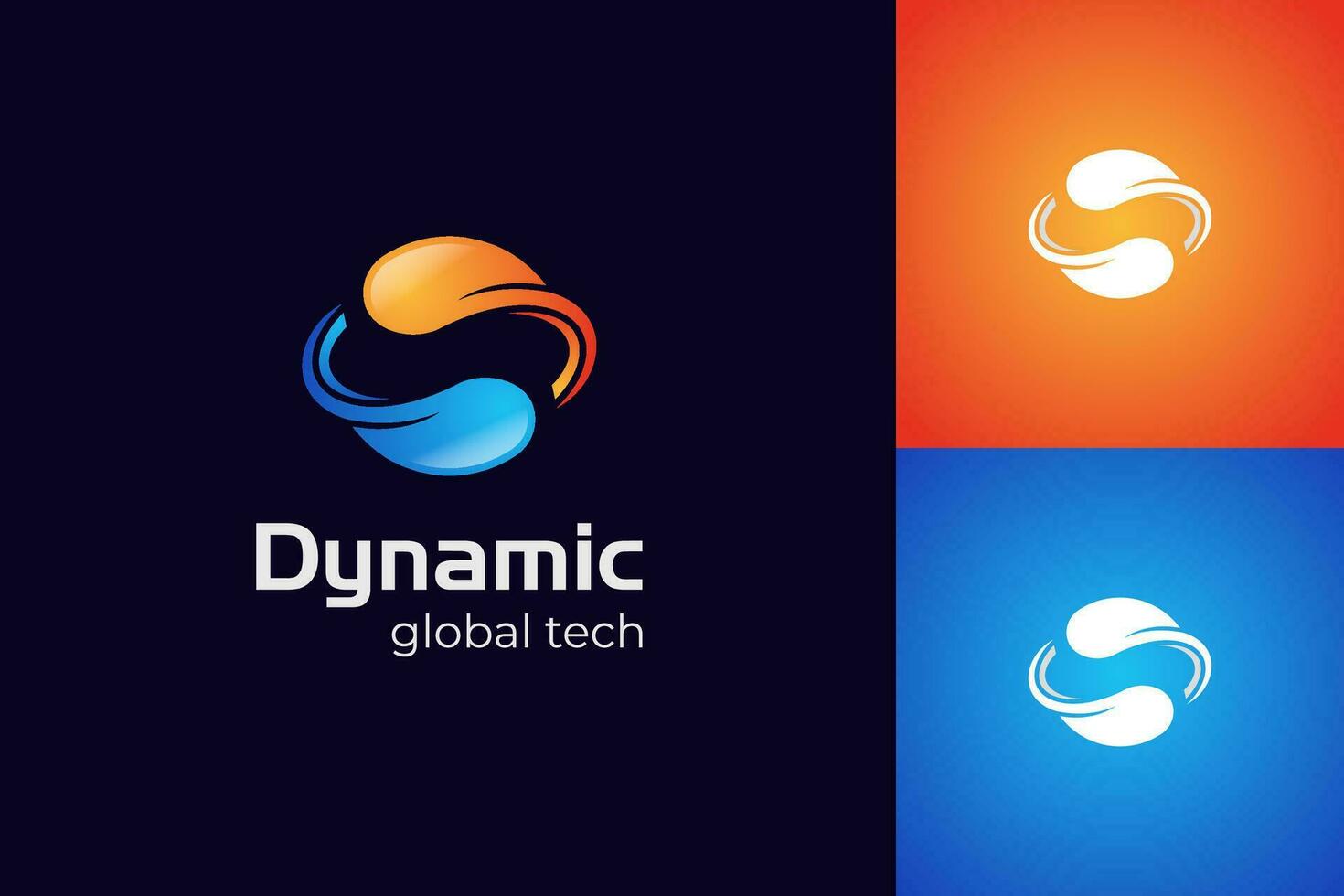 Digital connection logo design. sphere tech system element icon design vector