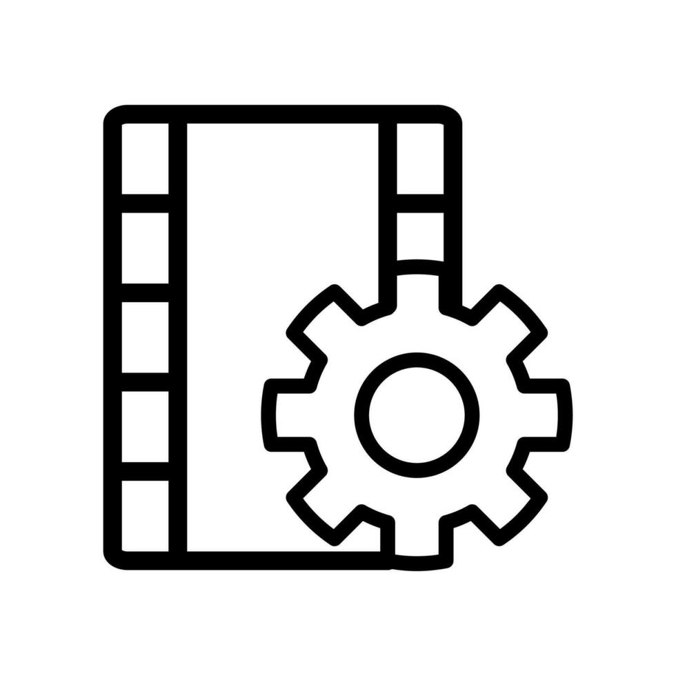 video settings icon from cinema. video settings, video, multimedia icon isolated on white background. vector