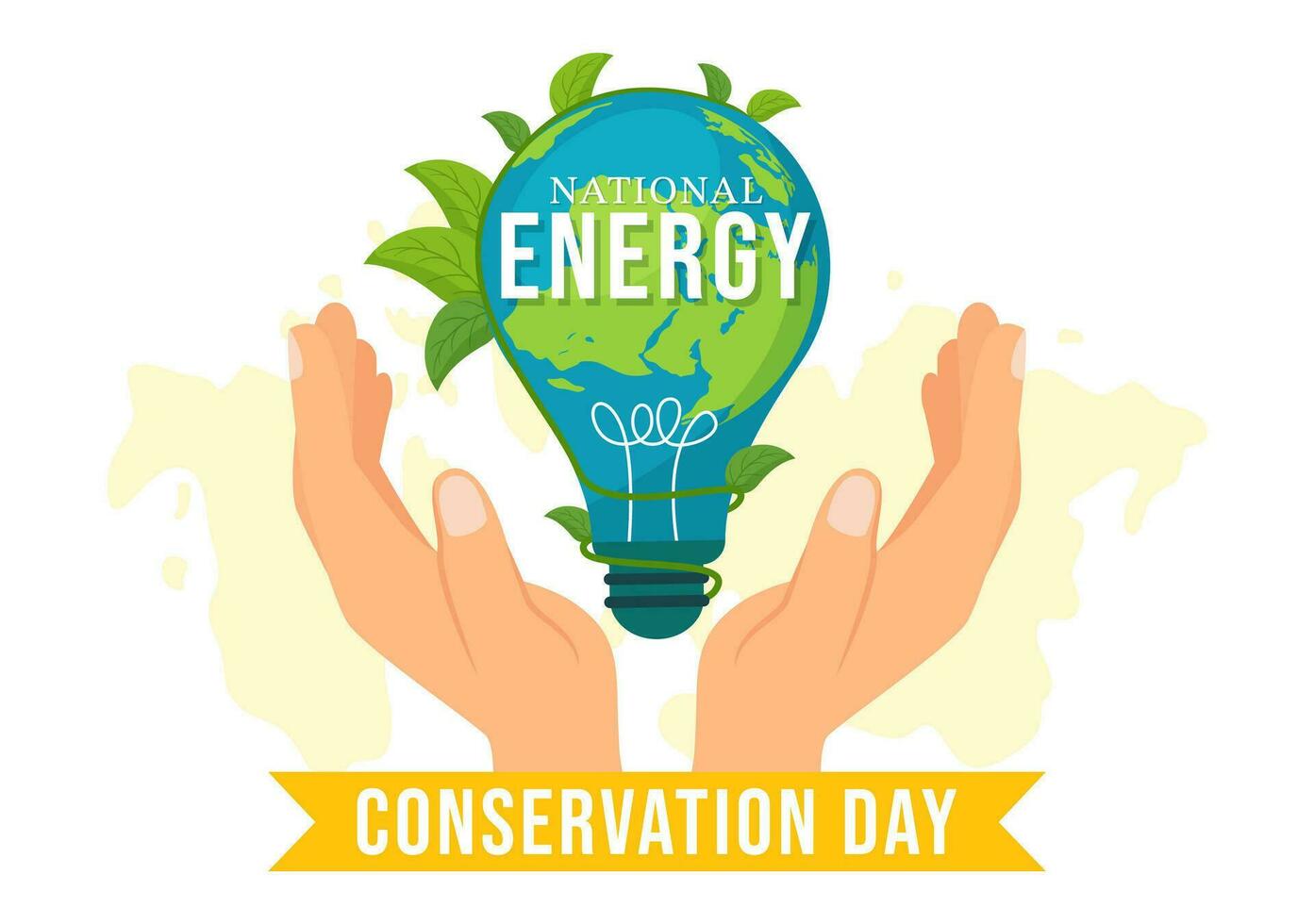 National Energy Conservation Day Vector Illustration on 14 December for Save the Planet and Green Eco Friendly with Lamp and Earth Background Design