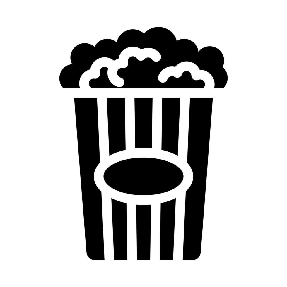 Popcorn icon. Pop corn, bucket, box. Cinema concept. Editable vector illustration isolated on white background.