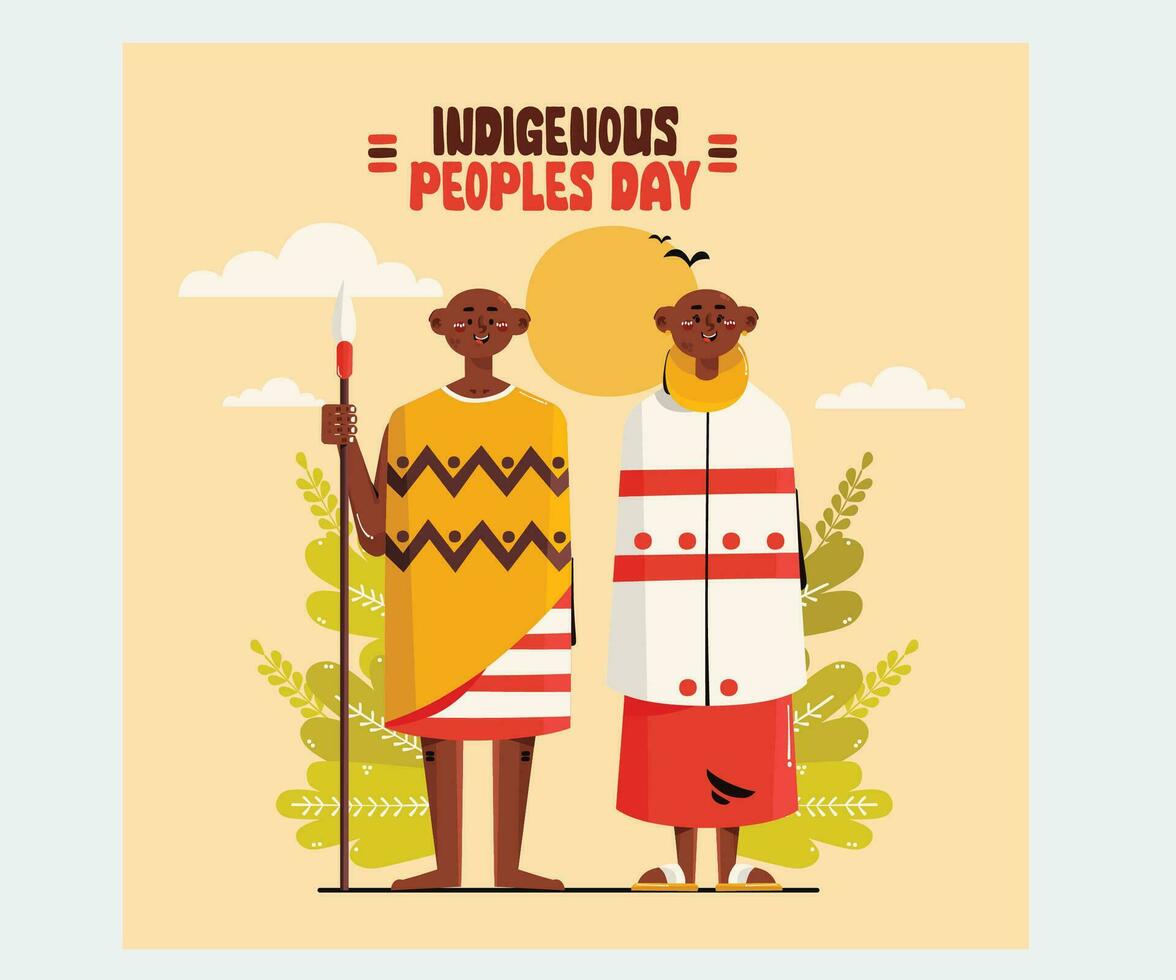 International Indigenous People Day Illustration vector