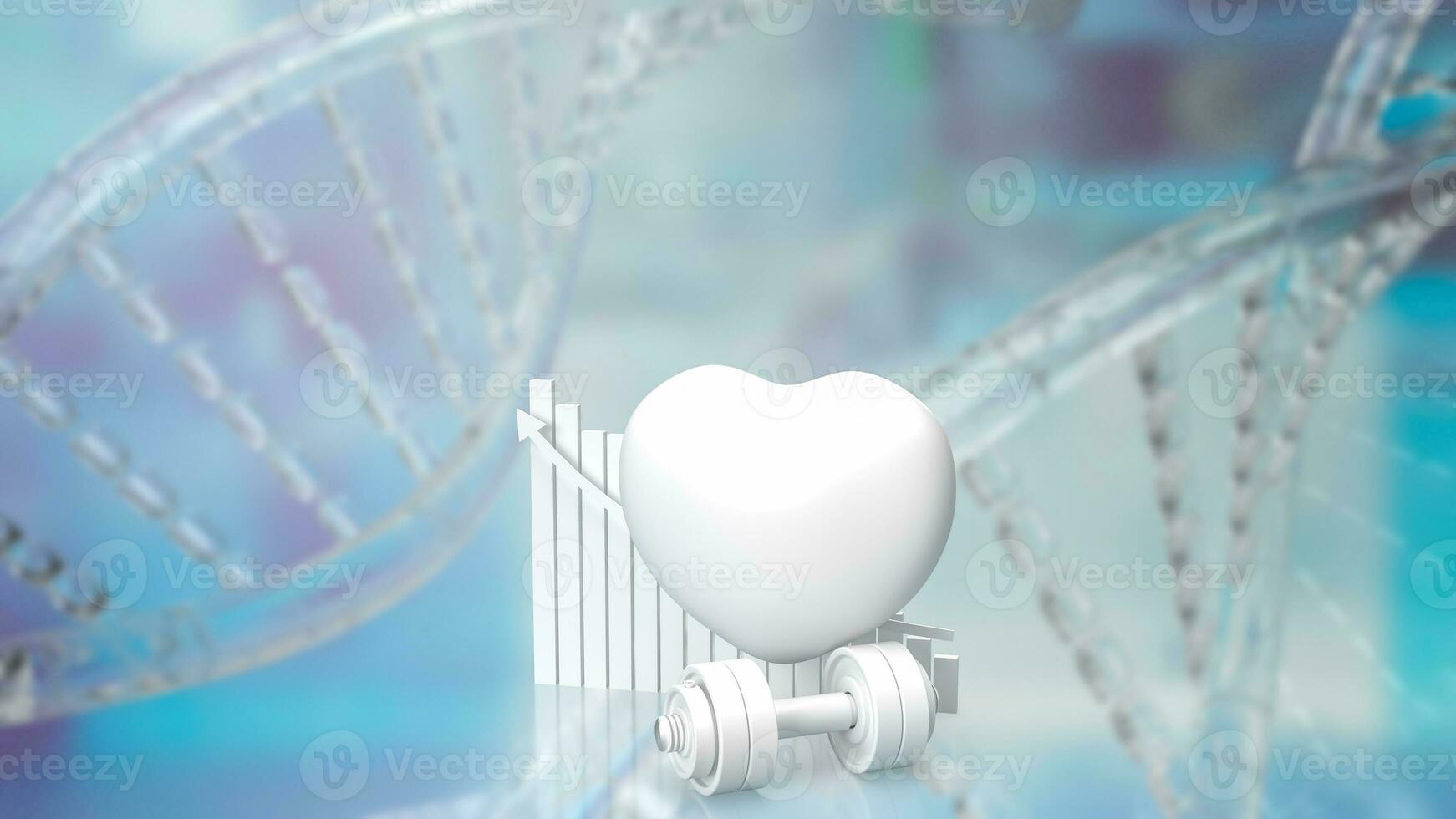 el corazón y gráfico para médico o ciencia concepto 3d representación foto