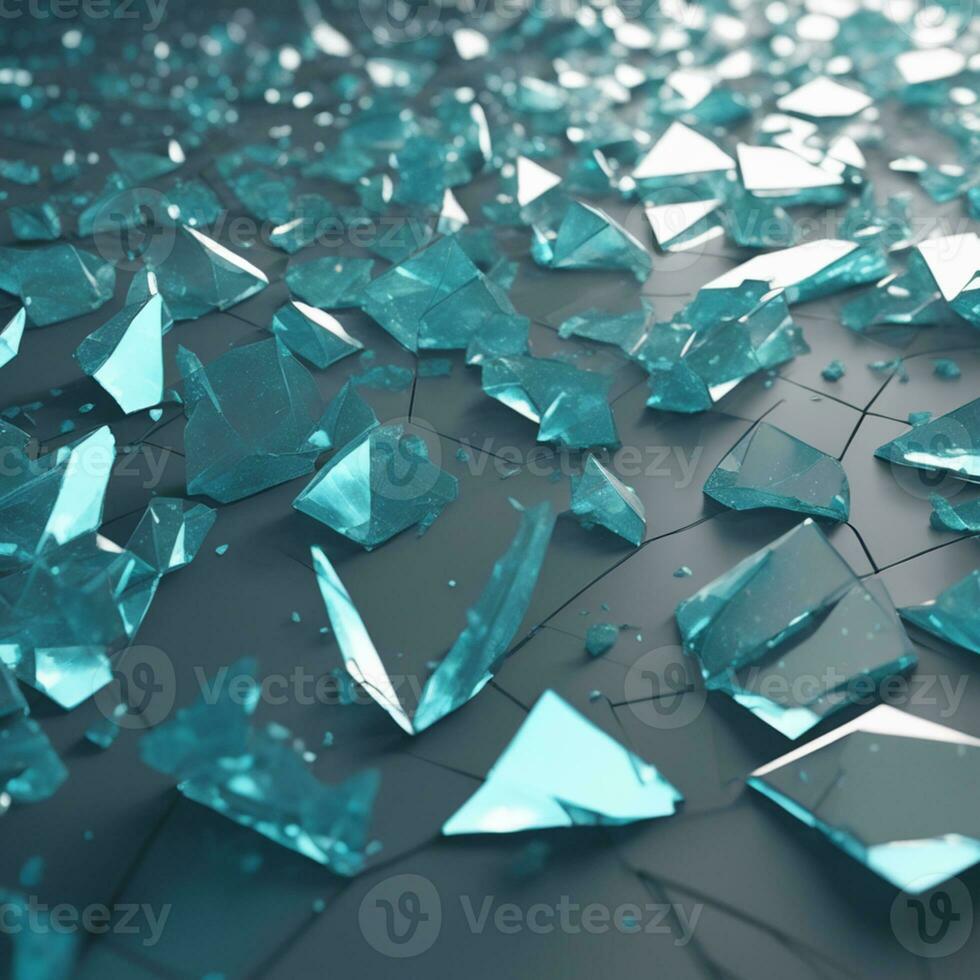 Ai generated content. Shattered Reality Broken Glass in Closeup photo