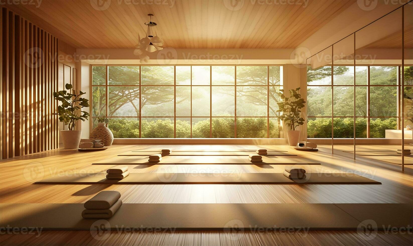 A tranquil yoga gym. AI Generated photo