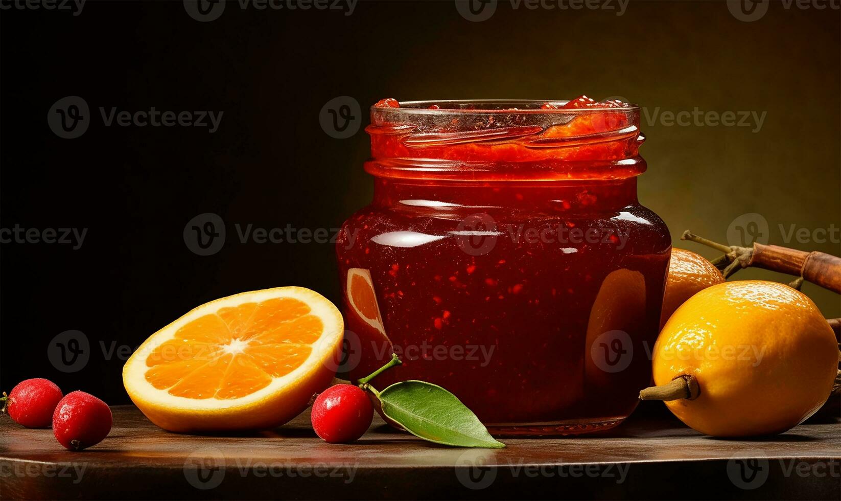 closeup of a jar of jam. AI Generated photo