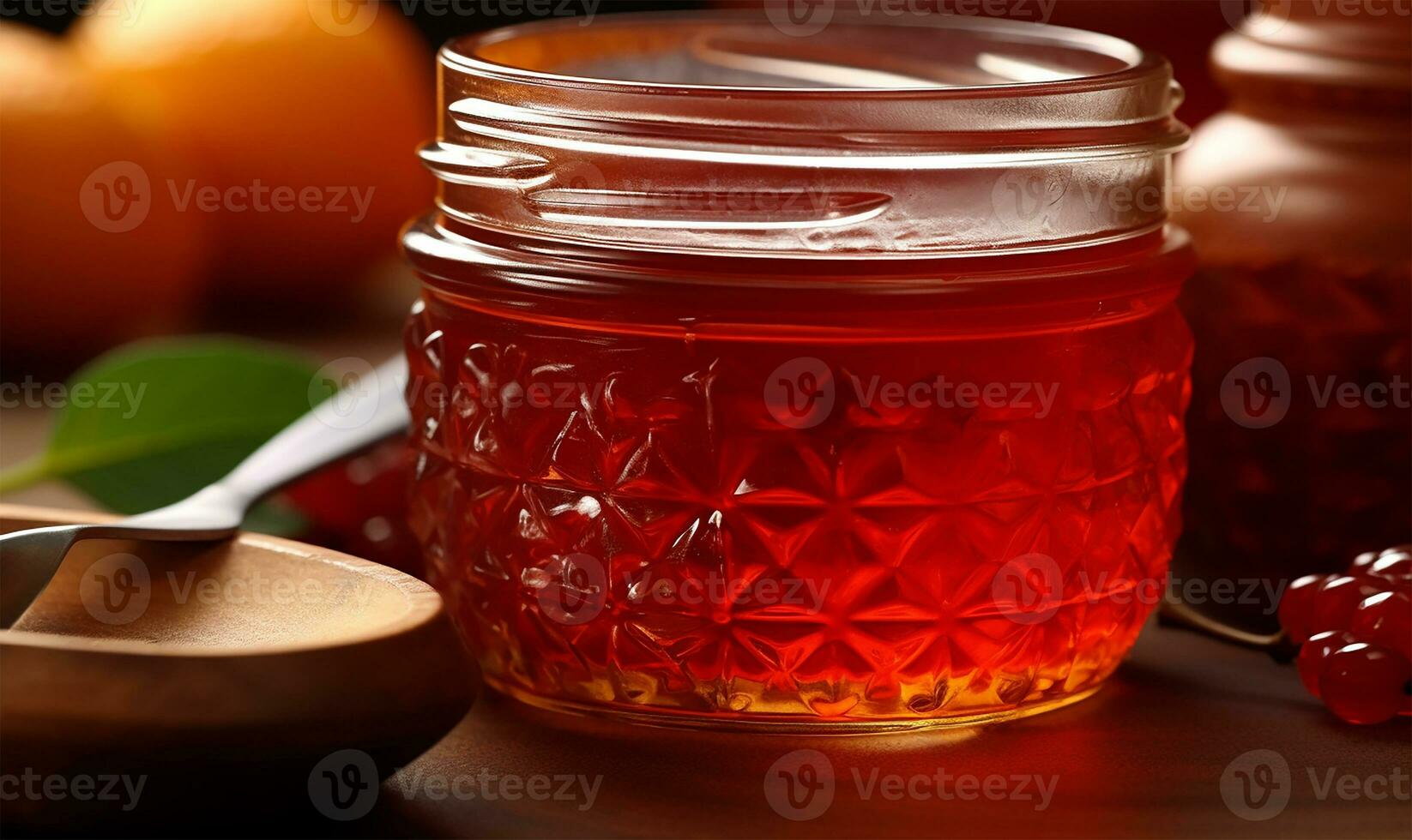 closeup of a jar of jam. AI Generated photo