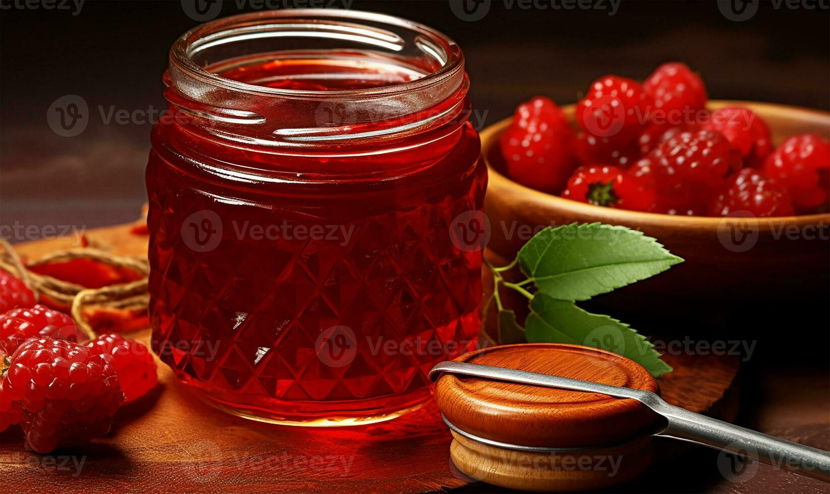 closeup of a jar of jam. AI Generated photo