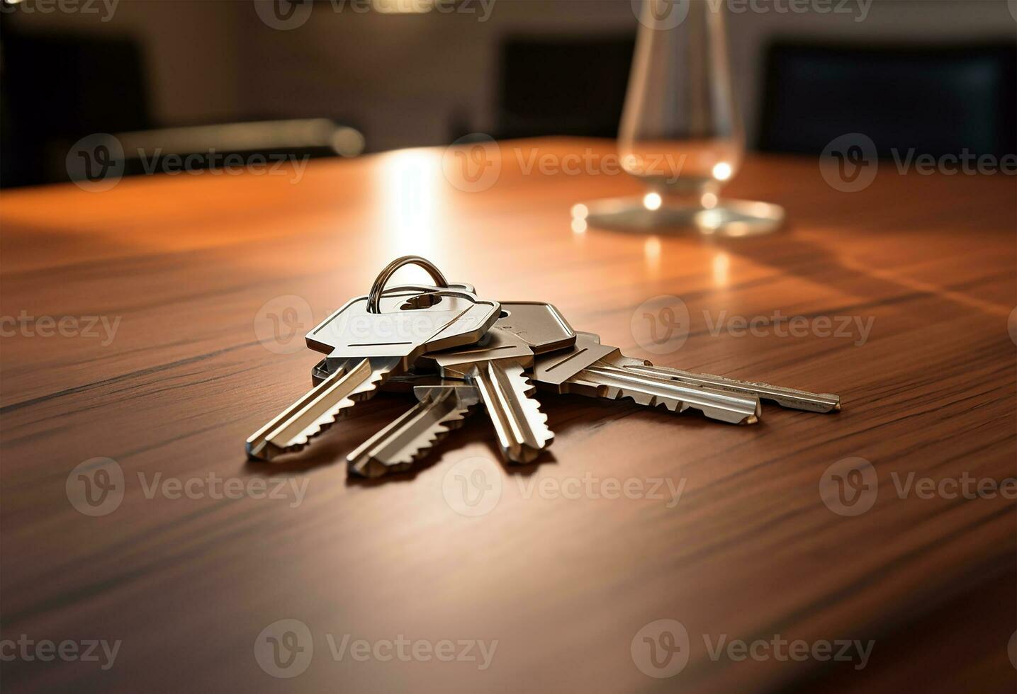 keys on a table in a new apartment or own house. AI Generated photo