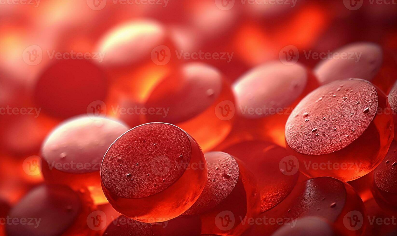 scientific illustration, Red blood cells as viewed under a microscope. AI Generated photo