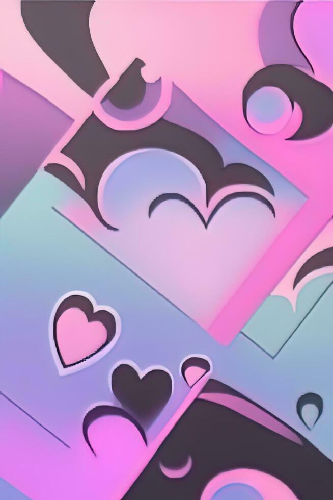 Y2K nostalgia background wallpaper with hearts photo