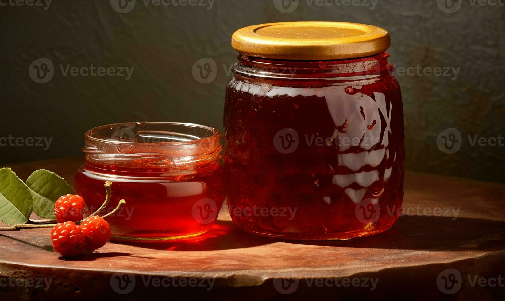 closeup of a jar of jam. AI Generated photo