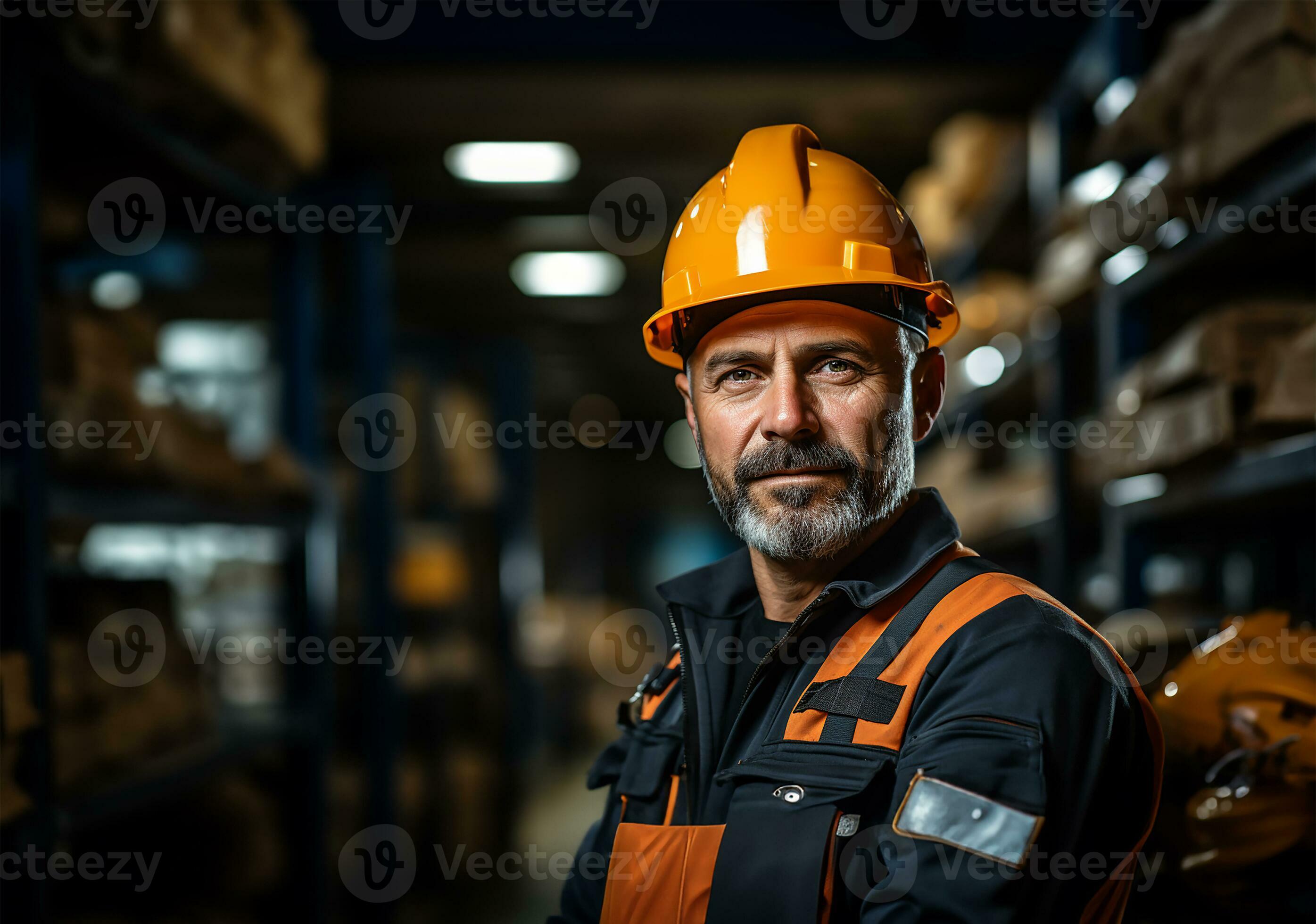 A diligent industry maintenance engineer stands tall, dressed in his