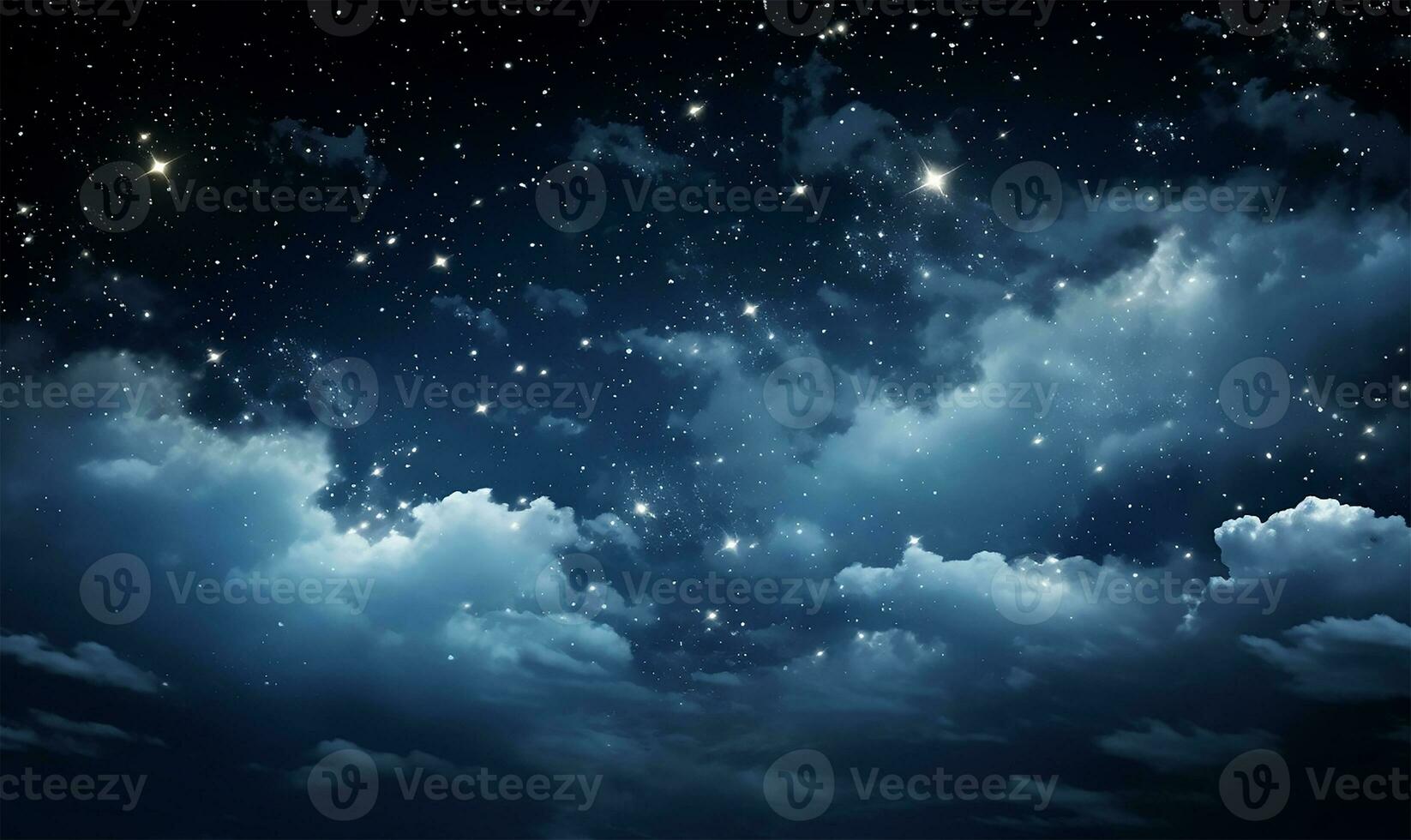 A night sky filled with clouds and stars. AI Generated photo