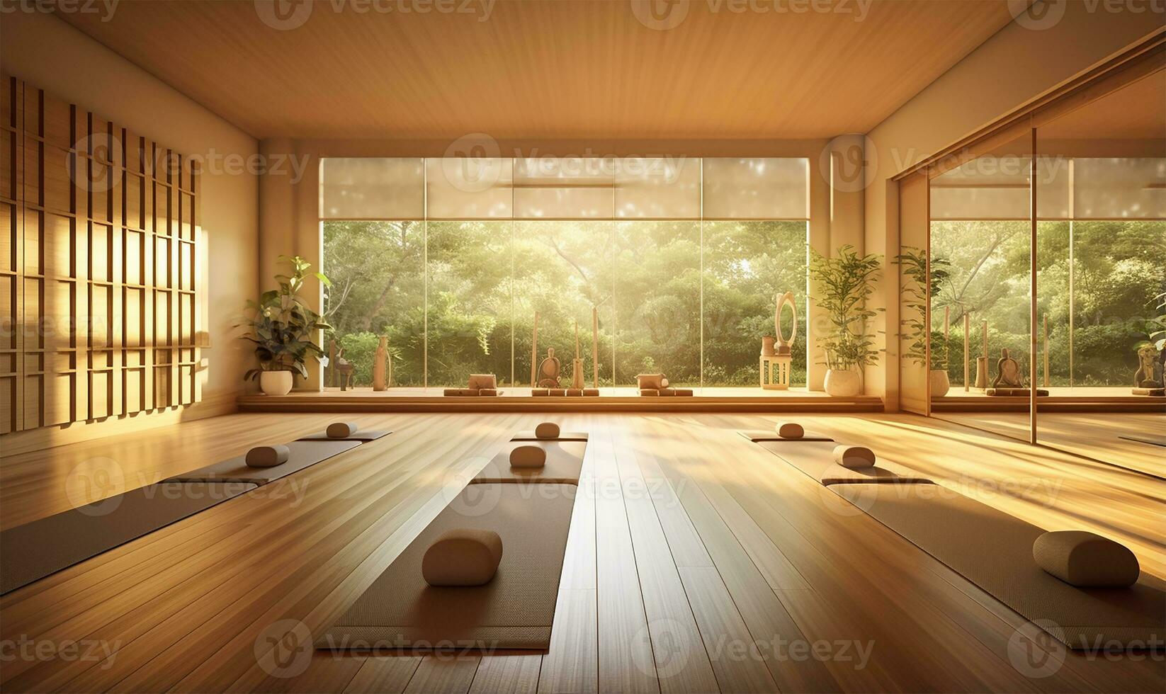 A tranquil yoga gym. AI Generated photo