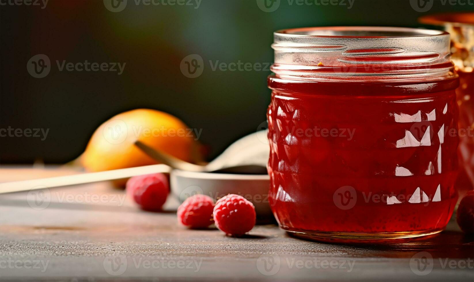 closeup of a jar of jam. AI Generated photo